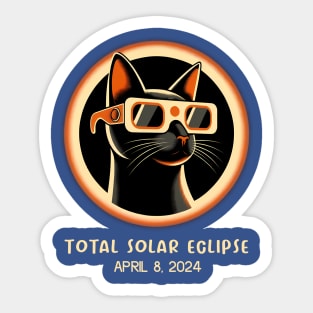 Funny Solar Eclipse 2024 Cat Sticker